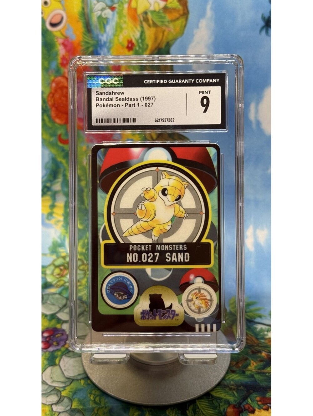 Sandshrew Bandai Sealdass No.027 1997 Japanese CGC 9